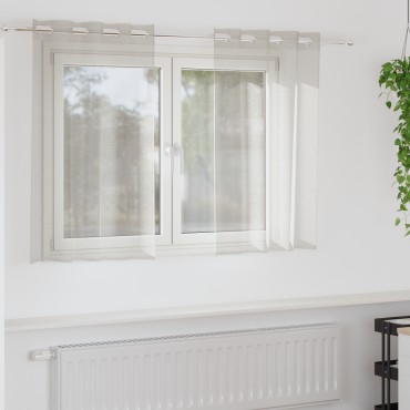 vidaXL Κουρτίνα βυσσινί 2 τμχ. Κρεμ 140x140cm Πολυεστέρας