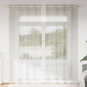 vidaXL Κουρτίνα βυσσινί 2 τμχ. Κρεμ 225x140cm Πολυεστέρας