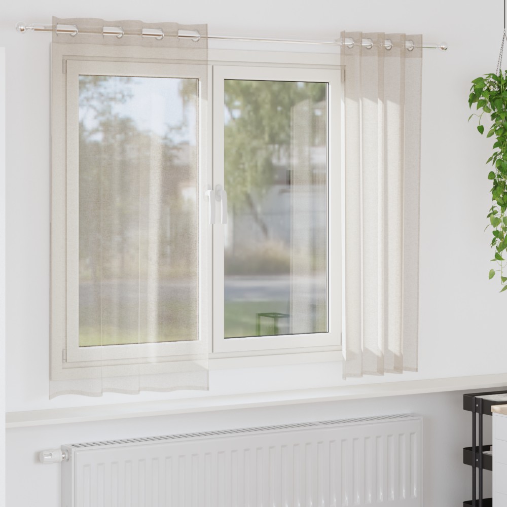 vidaXL Κουρτίνα βυσσινί 2 τμχ. Άμμος 175x140cm Πολυεστέρας