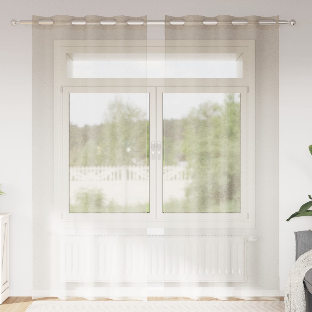 vidaXL Κουρτίνα βυσσινί 2 τμχ. Άμμος 225x140cm Πολυεστέρας