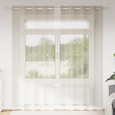vidaXL Κουρτίνα βυσσινί 2 τμχ. Άμμος 225x140cm Πολυεστέρας