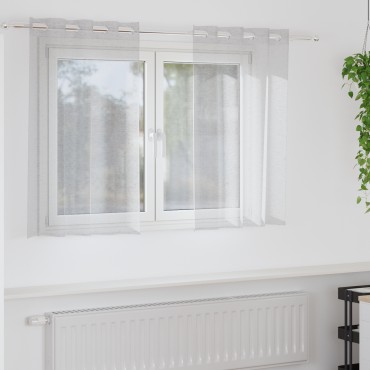 vidaXL Κουρτίνα βυσσινί 2 τμχ. Ανοιχτό γκρι 140x140cm Πολυεστέρας