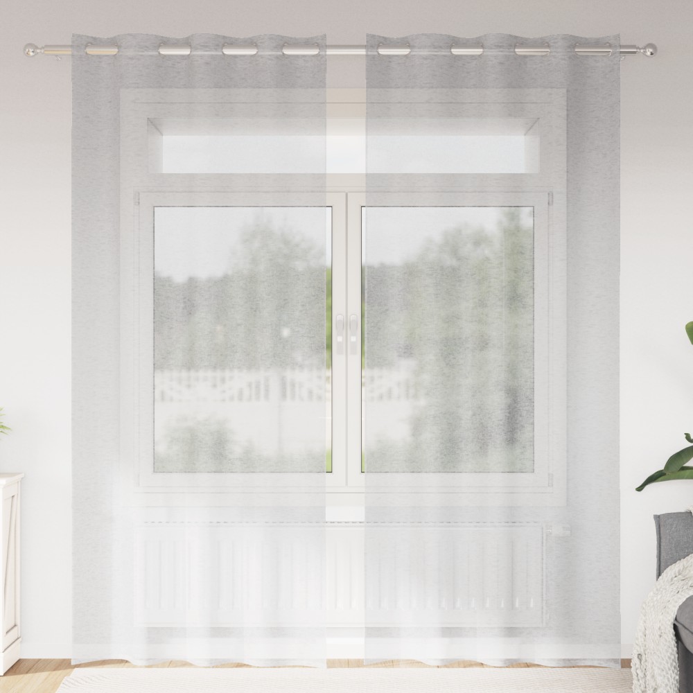 vidaXL Κουρτίνα βυσσινί 2 τμχ. Ανοιχτό γκρι 225x140cm Πολυεστέρας