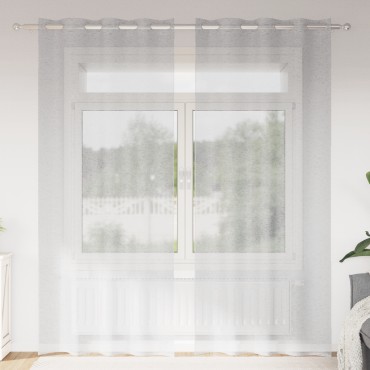 vidaXL Κουρτίνα βυσσινί 2 τμχ. Ανοιχτό γκρι 245x140cm Πολυεστέρας