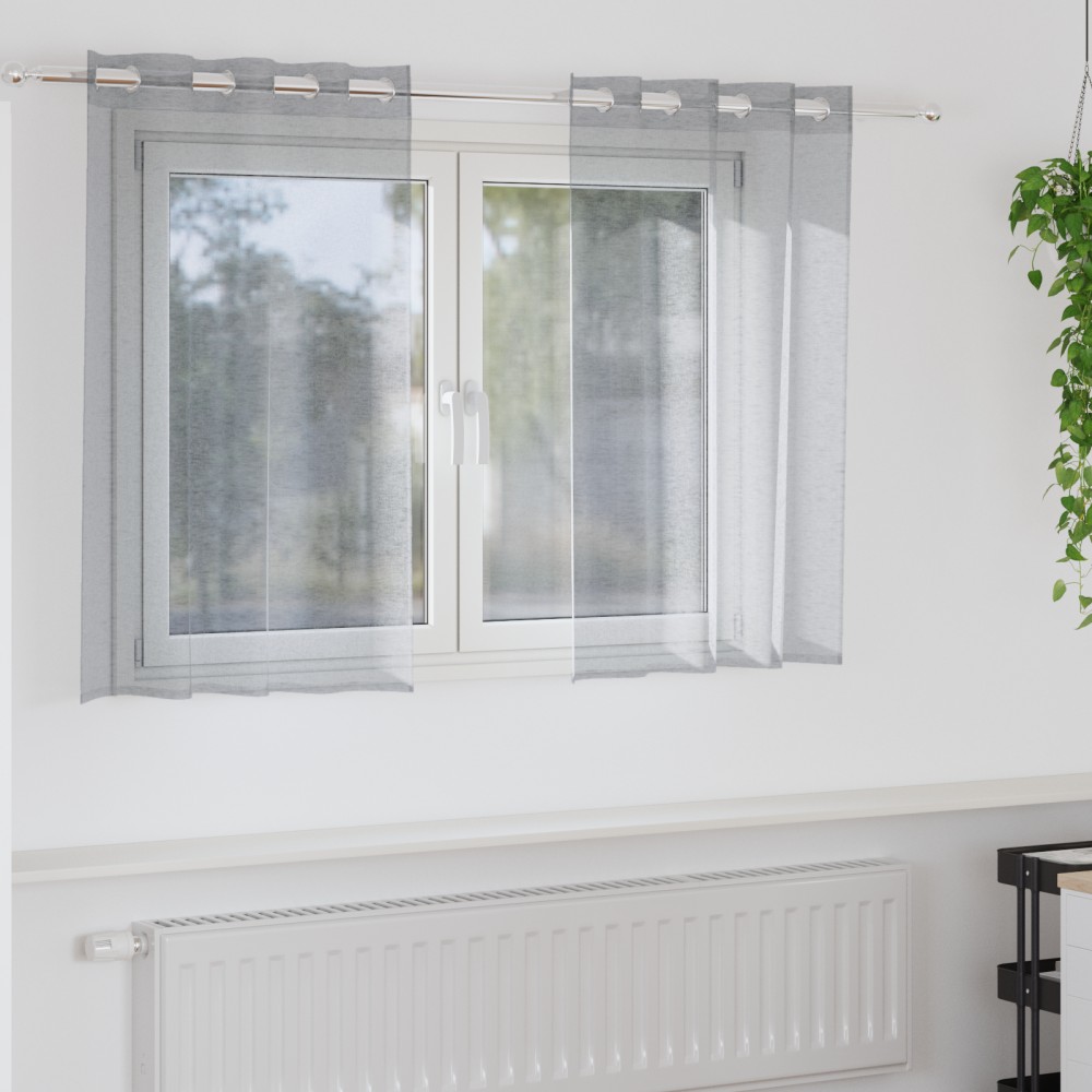 vidaXL Κουρτίνα βυσσινί 2 τμχ. Σκούρο Γκρι 140x140cm Πολυεστέρας