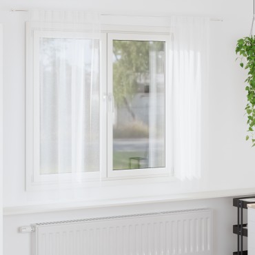 vidaXL Κουρτίνα βυσσινί 2 τμχ. Λευκό 175x140cm Πολυεστέρας