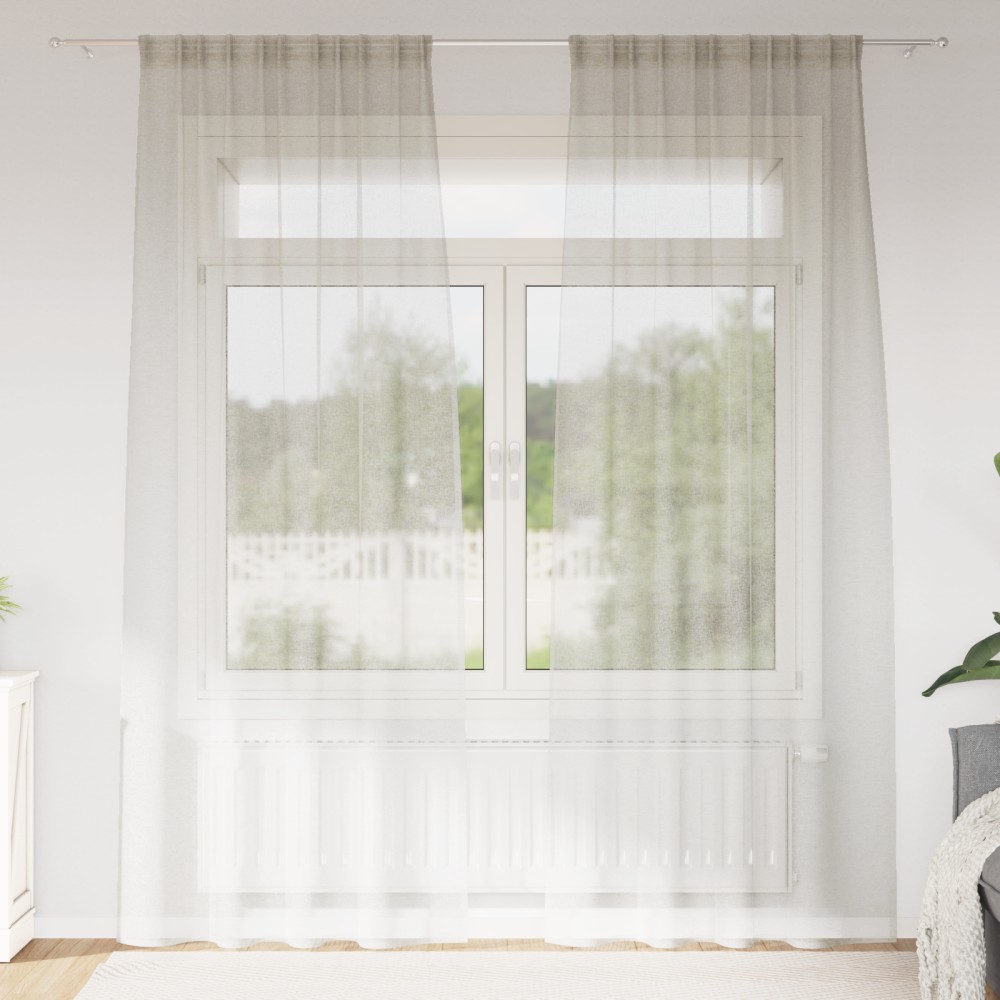 vidaXL Κουρτίνα βυσσινί 2 τμχ. Κρεμ 260x140cm Πολυεστέρας