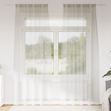 vidaXL Κουρτίνα βυσσινί 2 τμχ. Κρεμ 260x140cm Πολυεστέρας