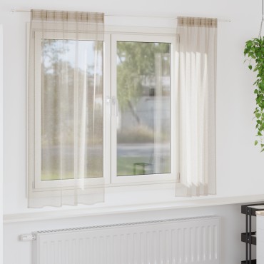 vidaXL Κουρτίνα βυσσινί 2 τμχ. Άμμος 175x140cm Πολυεστέρας