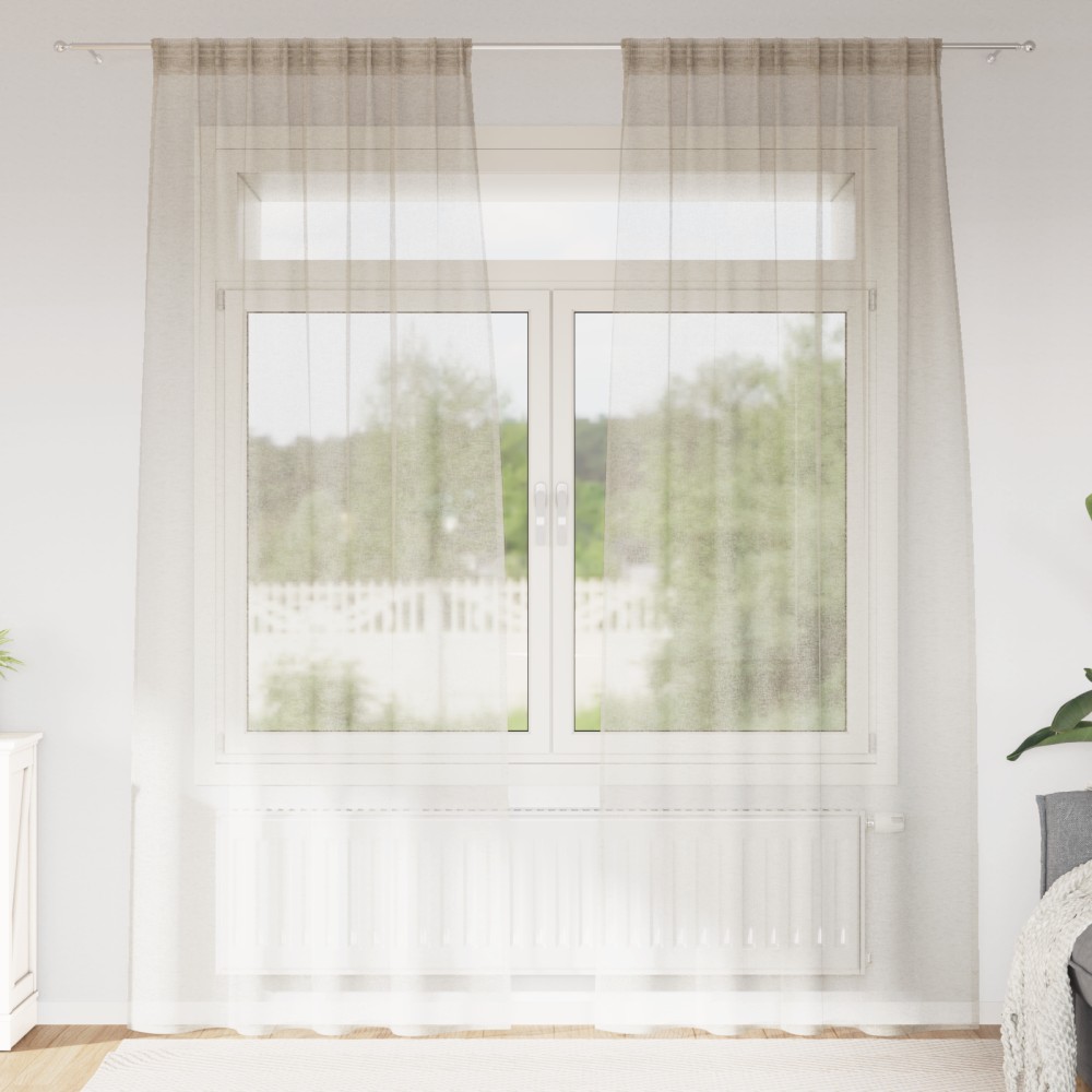 vidaXL Κουρτίνα βυσσινί 2 τμχ. Άμμος 245x140cm Πολυεστέρας