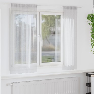 vidaXL Κουρτίνα βυσσινί 2 τμχ. Ανοιχτό γκρι 175x140cm Πολυεστέρας