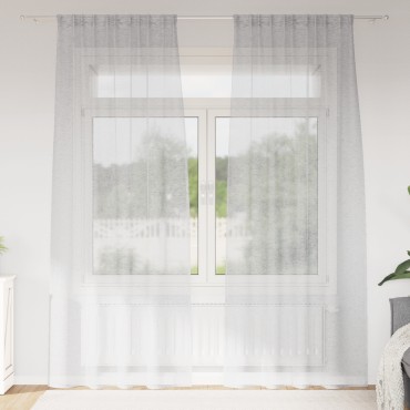 vidaXL Κουρτίνα βυσσινί 2 τμχ. Ανοιχτό γκρι 245x140cm Πολυεστέρας
