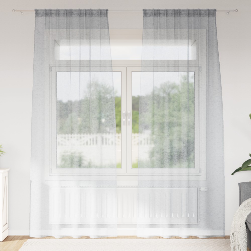 vidaXL Κουρτίνα βυσσινί 2 τμχ. Σκούρο Γκρι 245x140cm Πολυεστέρας