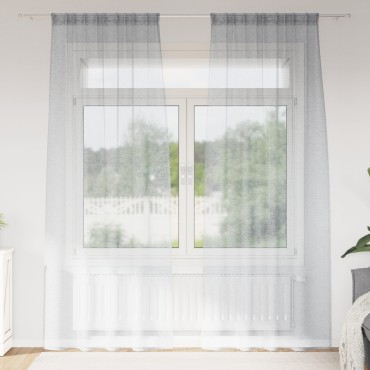 vidaXL Κουρτίνα βυσσινί 2 τμχ. Σκούρο Γκρι 245x140cm Πολυεστέρας