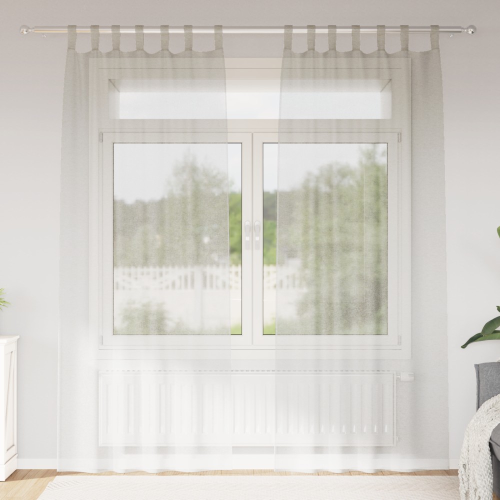 vidaXL Κουρτίνα βυσσινί 2 τμχ. Κρεμ 245x140cm Πολυεστέρας