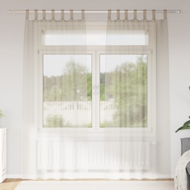 vidaXL Κουρτίνα βυσσινί 2 τμχ. Άμμος 225x140cm Πολυεστέρας
