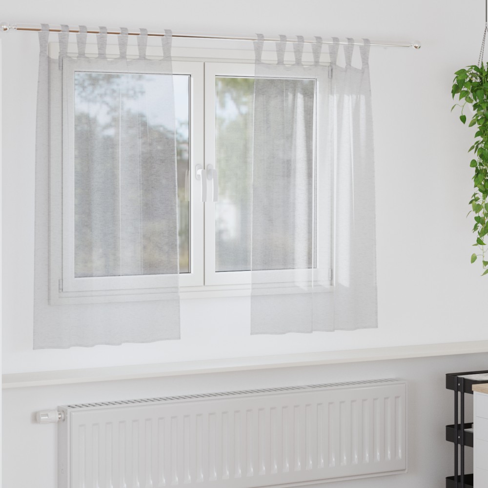 vidaXL Κουρτίνα βυσσινί 2 τμχ. Ανοιχτό γκρι 140x140cm Πολυεστέρας