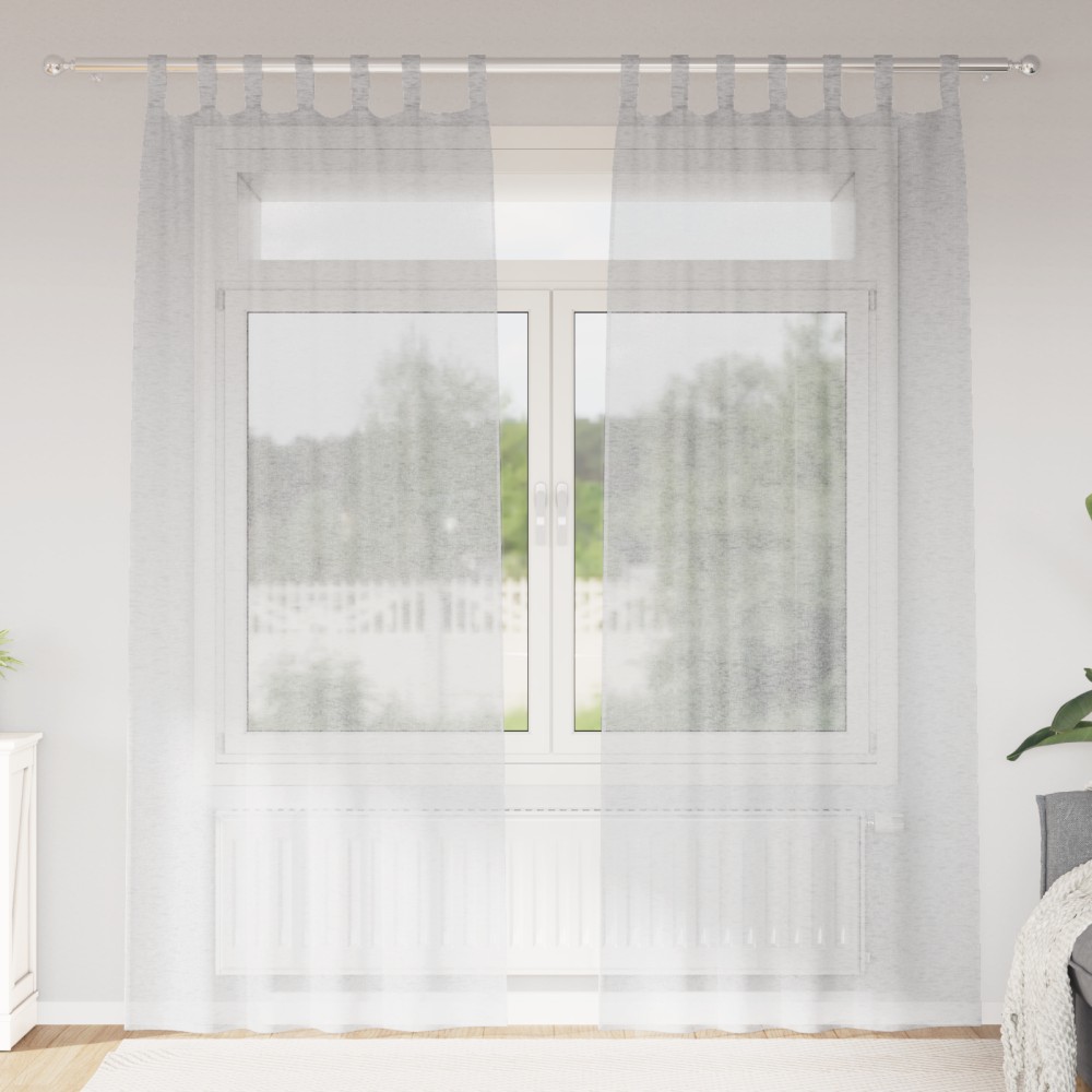 vidaXL Κουρτίνα βυσσινί 2 τμχ. Ανοιχτό γκρι 260x140cm Πολυεστέρας