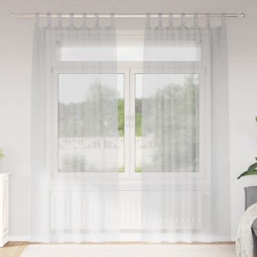 vidaXL Κουρτίνα βυσσινί 2 τμχ. Ανοιχτό γκρι 260x140cm Πολυεστέρας