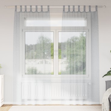 vidaXL Κουρτίνα βυσσινί 2 τμχ. Σκούρο Γκρι 245x140cm Πολυεστέρας