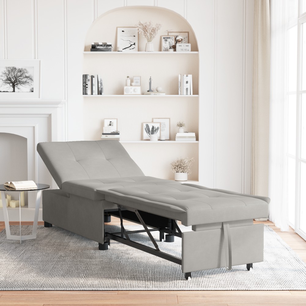 vidaXL Καναπές Κρεβάτι Ανοιχτό γκρι 194x67x82cm Μικροΐνες 1 τεμ. Γωνιακός vidaXL Καναπές Κρεβάτι Ανοιχτό γκρι 194x67x82cm Μικροΐνες 1 τεμ. Γωνιακός