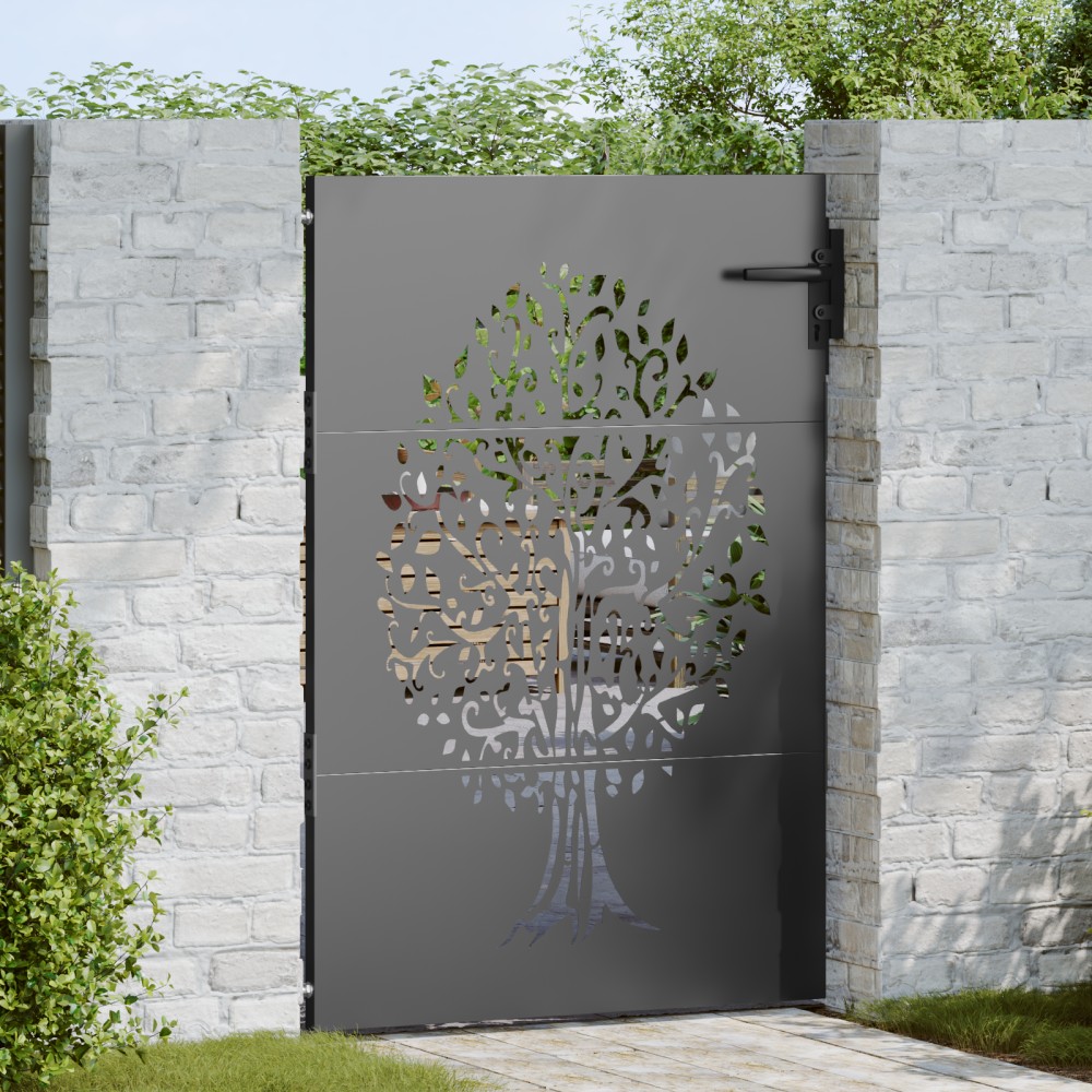 vidaXL Πύλη Κήπου Μαύρο 85 x 150 cm Ατσάλι με Επικάλυψη Πούδρας