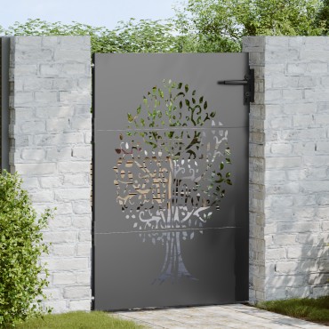 vidaXL Πύλη Κήπου Μαύρο 85 x 150 cm Ατσάλι με Επικάλυψη Πούδρας