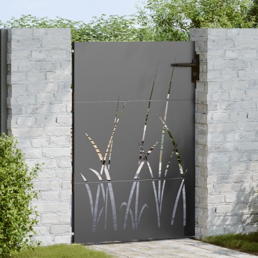 vidaXL Πύλη Κήπου Μαύρο 85 x 125 cm Ατσάλι με Επικάλυψη Πούδρας