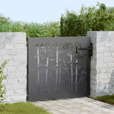 vidaXL Πύλη Κήπου 85 x 100 cm Ατσάλι με Επικάλυψη Πούδρας Μαύρο