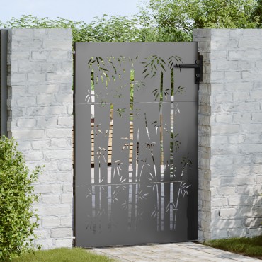 vidaXL Πύλη Κήπου Μαύρο 85 x 150 cm Ατσάλι με Επικάλυψη Πούδρας