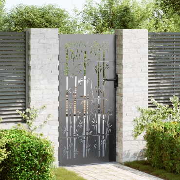vidaXL Πύλη Κήπου Μαύρο 85 x 200 cm Ατσάλι με Επικάλυψη Πούδρας