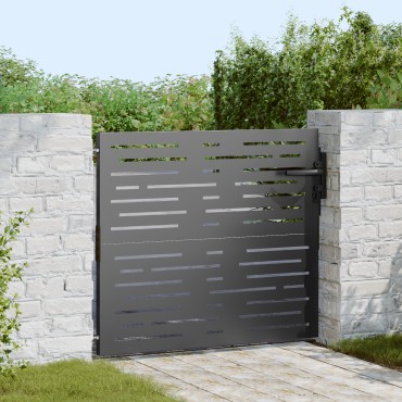 vidaXL Πύλη Κήπου Μαύρο 85 x 100 cm Ατσάλι με Επικάλυψη Πούδρας