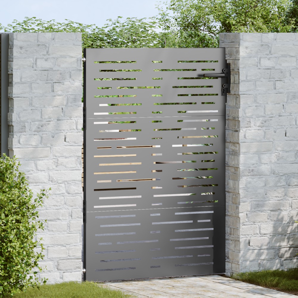 vidaXL Πύλη Κήπου 85 x 125 cm Ατσάλι με Επικάλυψη Πούδρας Κλειδώσιμο