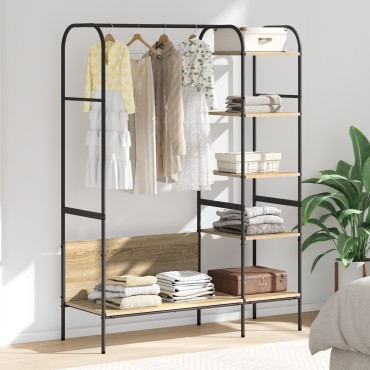vidaXL Ράφι Ρούχων Καφέ 120 x 44 x 160 εκ Επεξεργασμένο Ξύλο