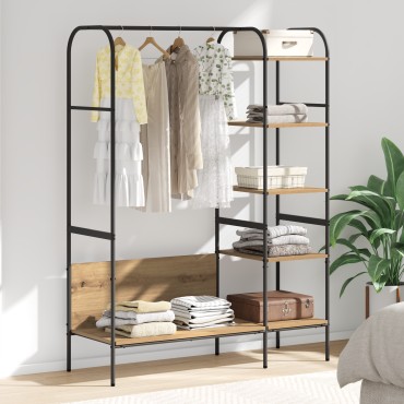 vidaXL Ράφι Ρούχων Μπεζ 120 x 44 x 160 εκ Επεξεργασμένο Ξύλο