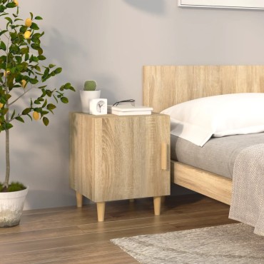 vidaXL Κομοδίνο Sonoma Δρυς από Επεξεργασμένο Ξύλο 40x40x50cm 1 τεμ.