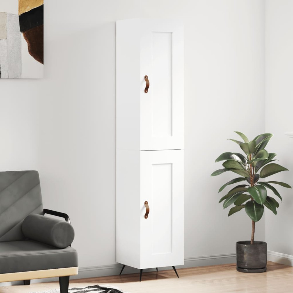 vidaXL Ντουλάπι Λευκό 34,5x34x180cm από Επεξεργασμένο Ξύλο 1 τεμ.