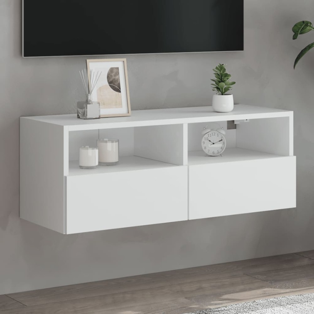 vidaXL Έπιπλο Τοίχου Τηλεόρασης Λευκό 80x30x30cm από Επεξ. Ξύλο