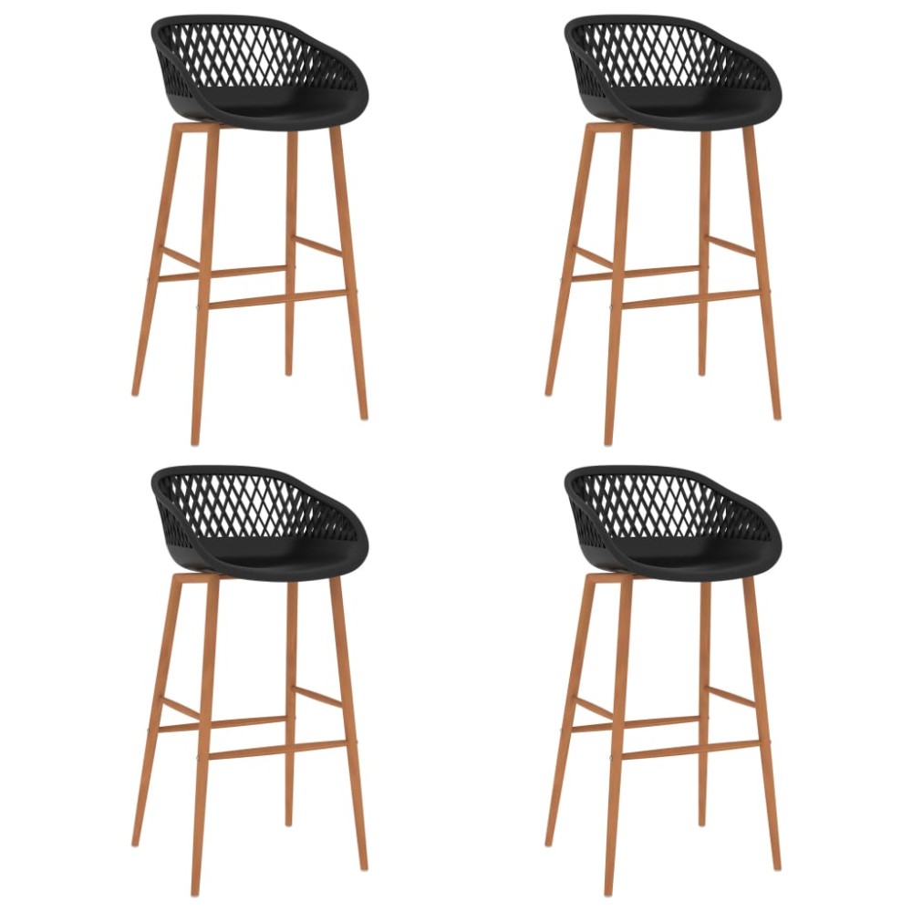 vidaXL Καρέκλες Μπαρ 4 τεμ. Μαύρες 48x47,5x95,5cm