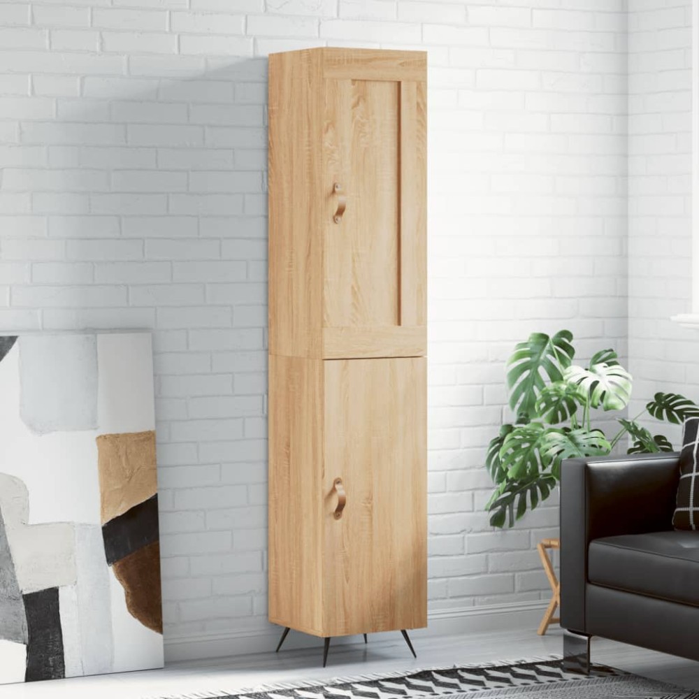vidaXL Μπουφές Sonoma δρυς 34,5x34x180cm από Επεξεργασμένο Ξύλο 1 τεμ.