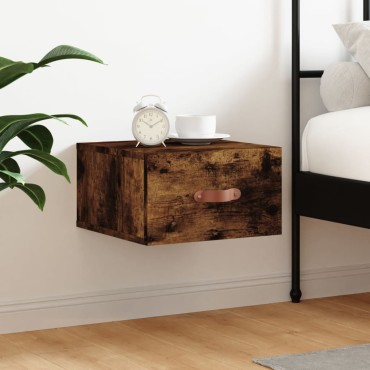vidaXL Κομοδίνο Επιτοίχιο Καπνιστή Δρυς 35x35x20cm 1 τεμ.