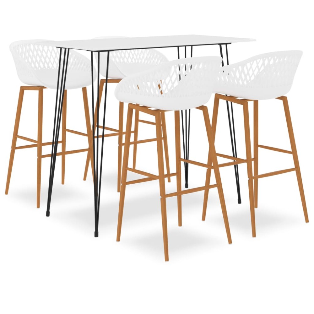 vidaXL Σετ Επίπλων Μπαρ 5 τεμ. Λευκό 120x60x105cm