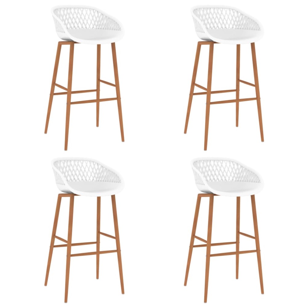 vidaXL Σκαμπό Μπαρ 4 τεμ. Λευκά 48x47,5x95,5cm