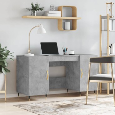vidaXL Γραφείο Γκρι Σκυροδέματος 140x50x75cm από Επεξεργ. Ξύλο 1 τεμ.