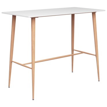 vidaXL Σετ Επίπλων Μπαρ 7 τεμ. Λευκό & Γκρι 120x60x105cm