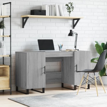 vidaXL Γραφείο Γκρι Sonoma 140x50x75cm από Επεξεργασμένο Ξύλο 1 τεμ.