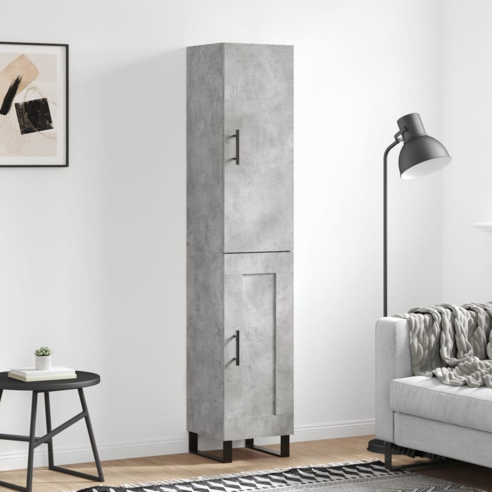 vidaXL Ντουλάπι Γκρι Σκυροδέματος 34,5x34x180cm Επεξεργασμένο Ξύλο 1 τεμ.