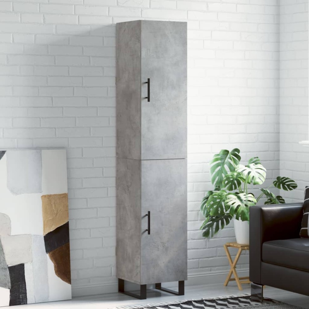 vidaXL Ντουλάπι Γκρι Σκυροδέματος 34,5x34x180cm Επεξεργασμένο Ξύλο 1 τεμ.