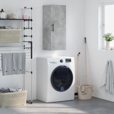 vidaXL Ντουλάπι Τοίχου Γκρι Σκυροδέματος 34,5x34x90cm 1 τεμ.