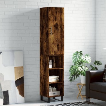 vidaXL Ντουλάπι Καπνιστή δρυς 34,5x34x180cm από Επεξεργασμένο Ξύλο 1 τεμ.